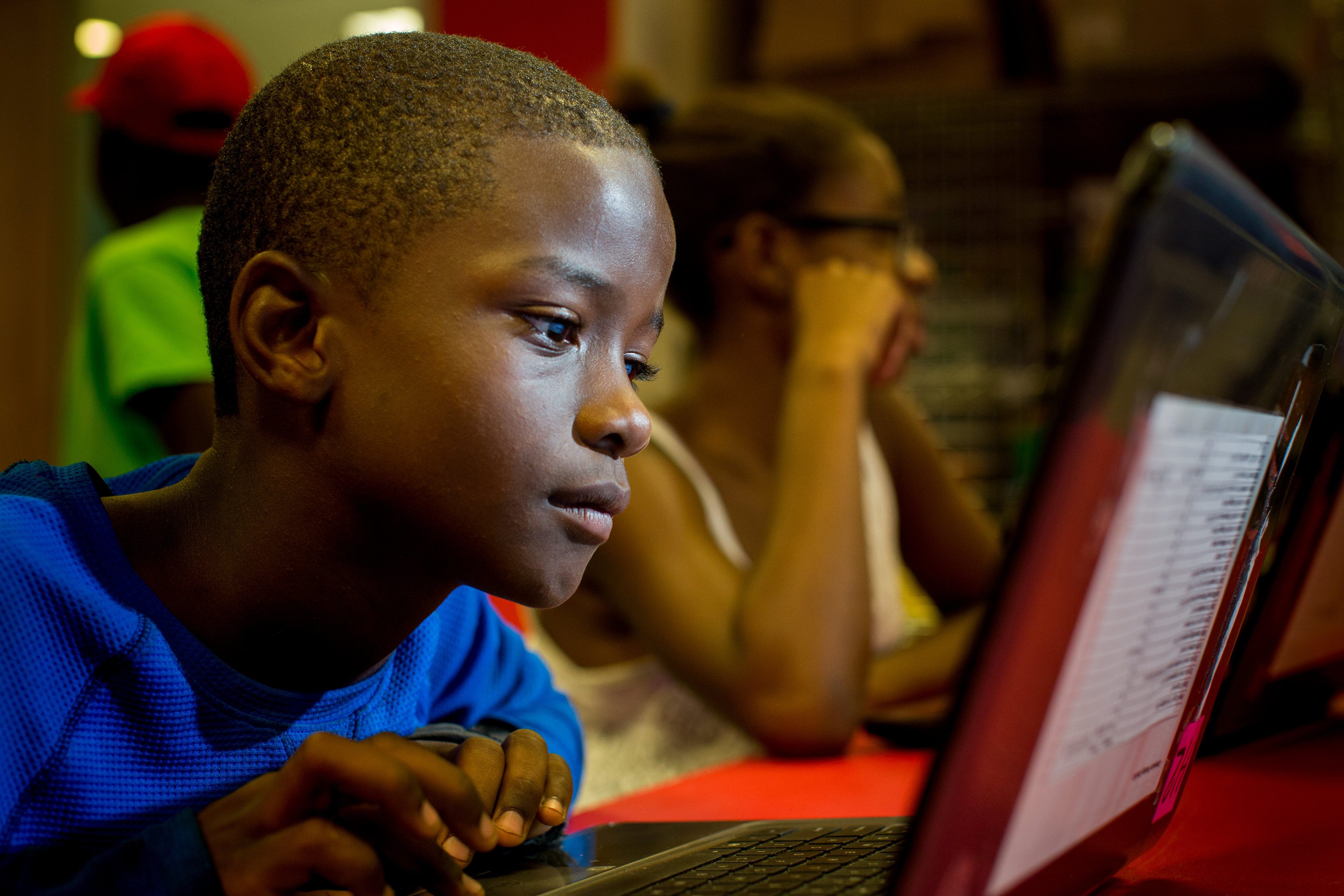 Homewood boy on computer
