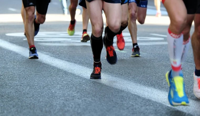 Close up of runners