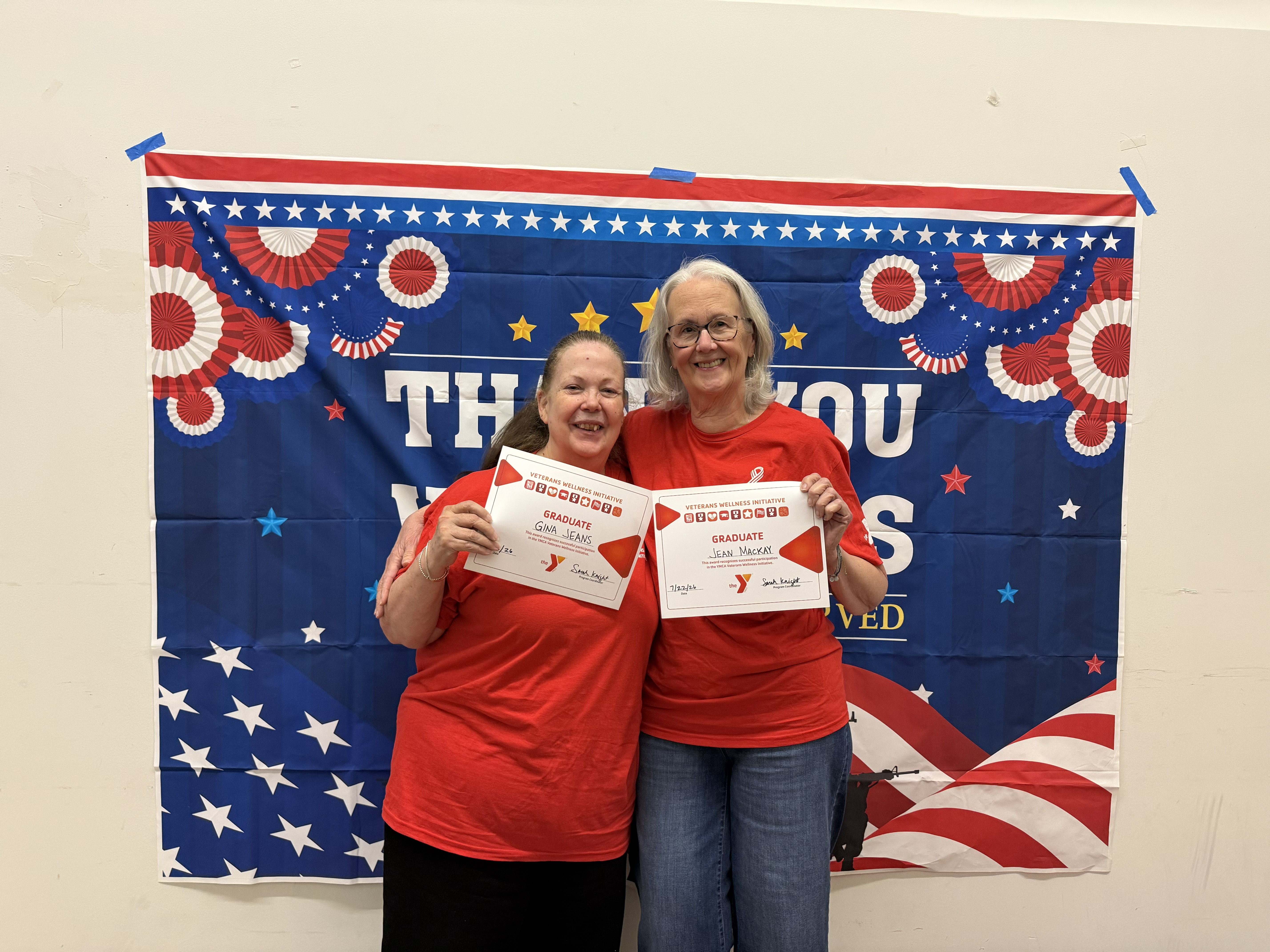 Two graduates from the veterans wellness initiative