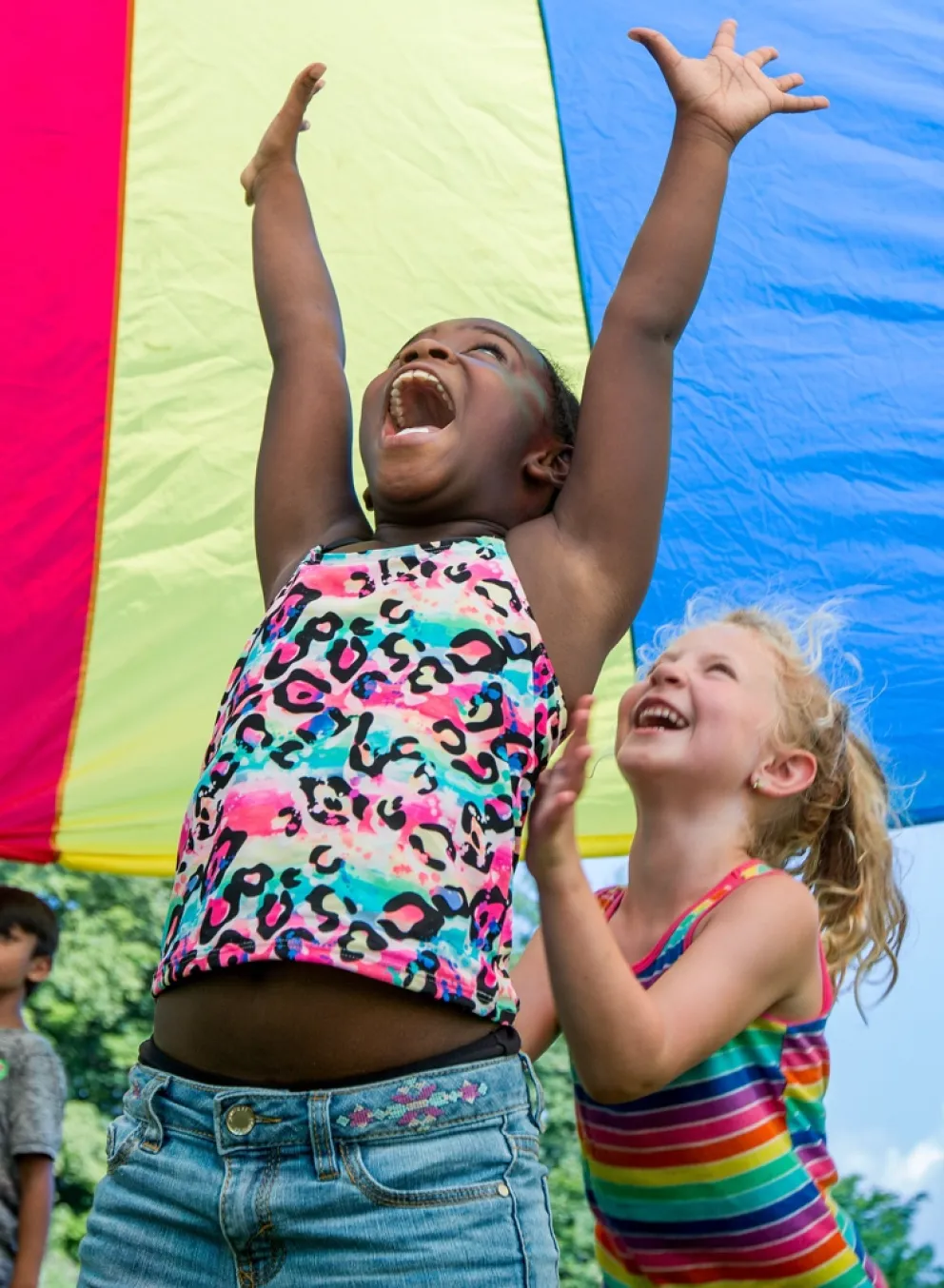 children and parachute
