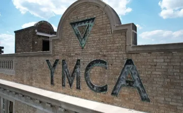 Sign on top of Allegheny YMCA Building