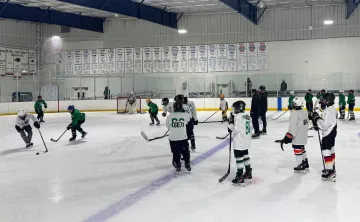 SHAHA Hockey Team in the Spencer Family YMCA Ice Rink